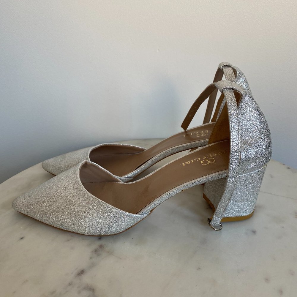 Sweet Girl Silver Heels